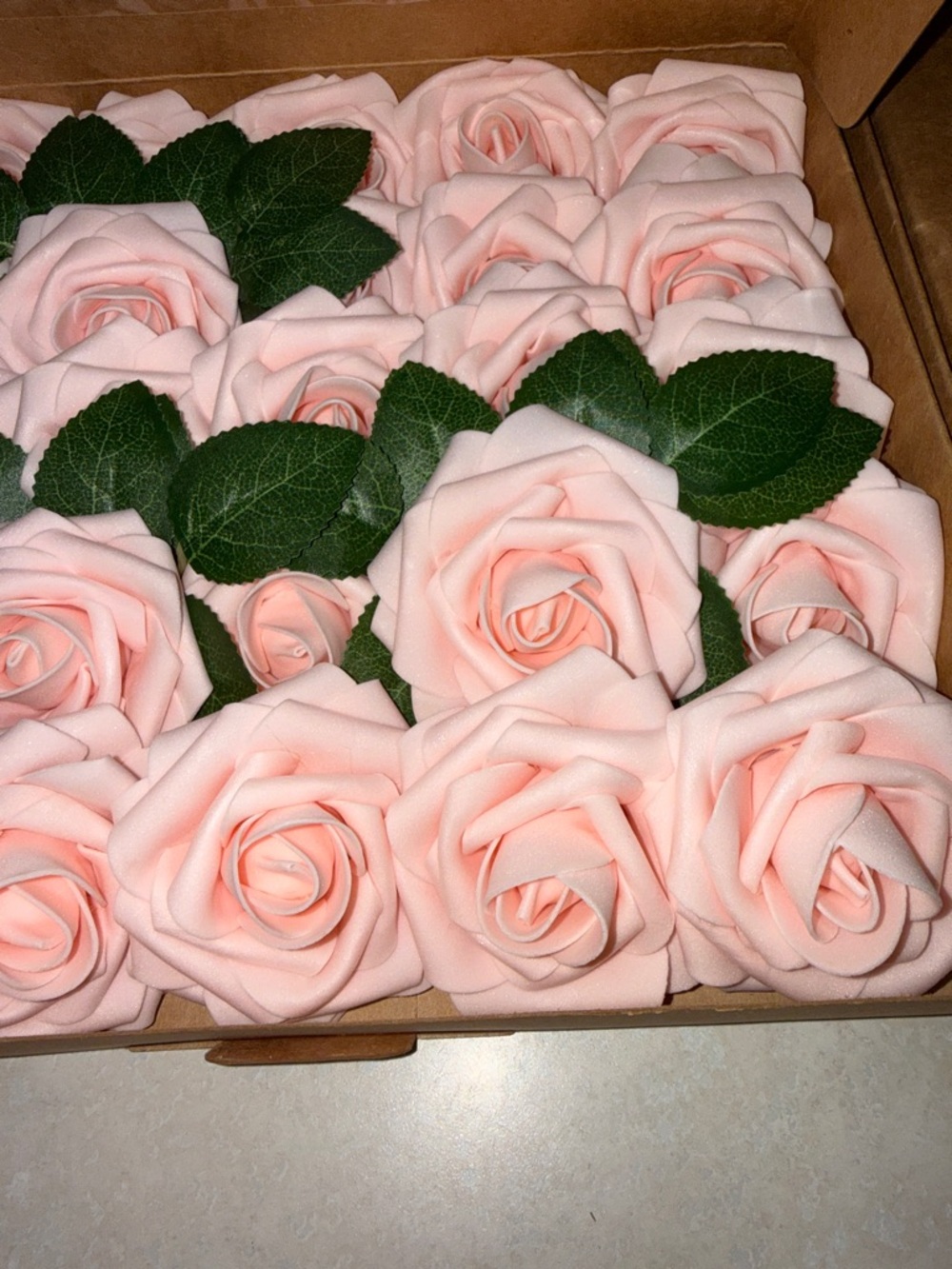 Ling's Moment Beautiful Soft Pink Faux Rose Wired Stems. Wedding Decor - Picture 7 of 12